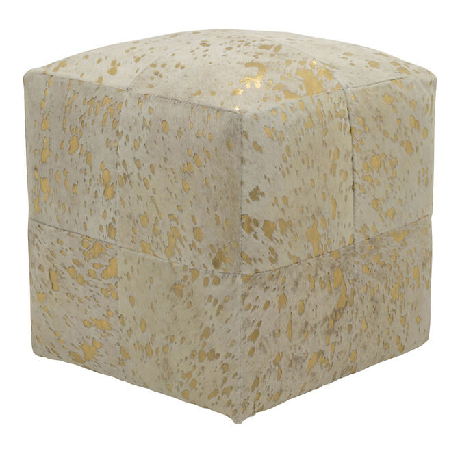 Acid Wash Cowhide Poufs