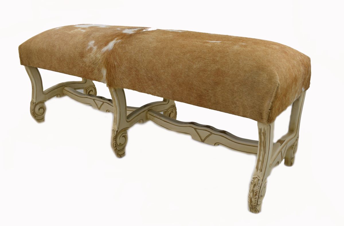 4 Foot Cowhide Bench