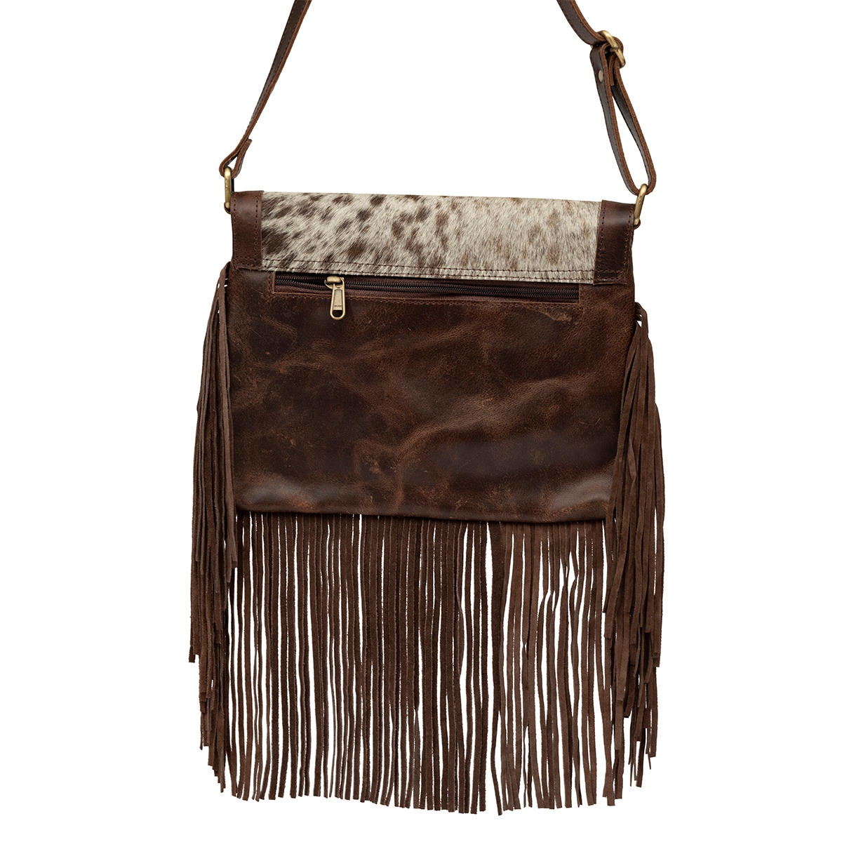 Cowhide Envelope Fringe Purse