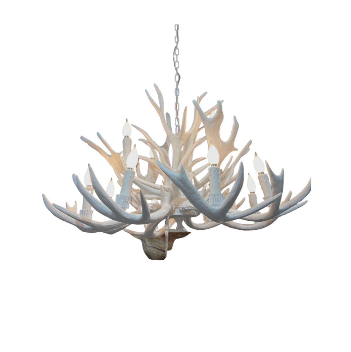 Vegan (Faux) Antler 8+4 Light Chandelier (Closeout)