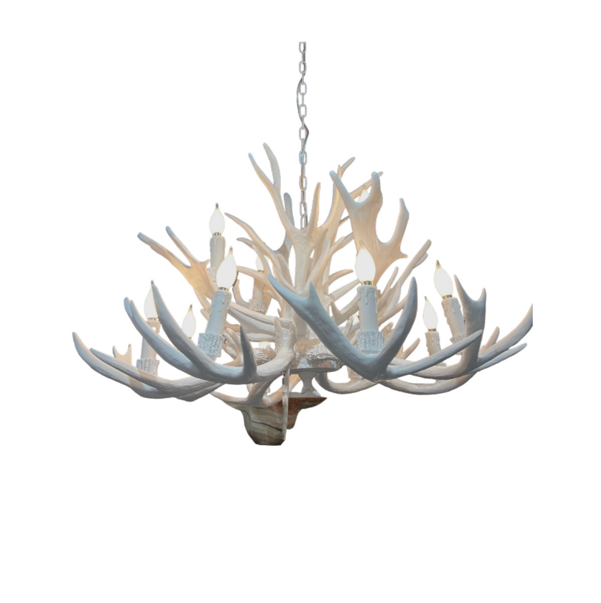 Vegan (Faux) Antler 8+4 Light Chandelier