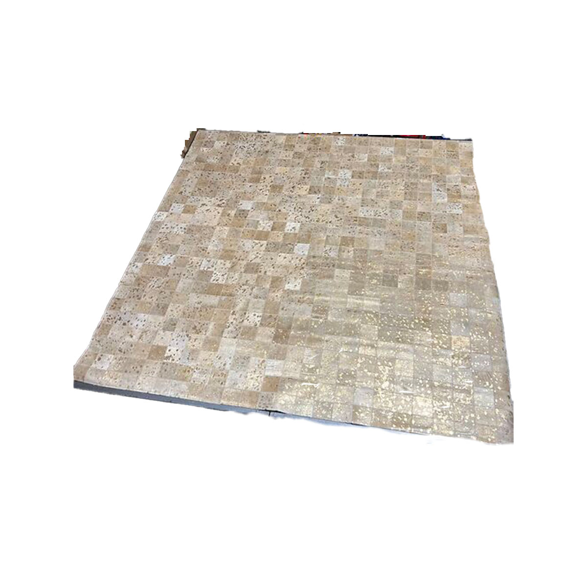 8x10 Gold Acid Wash Cowhide Rug-Blocks