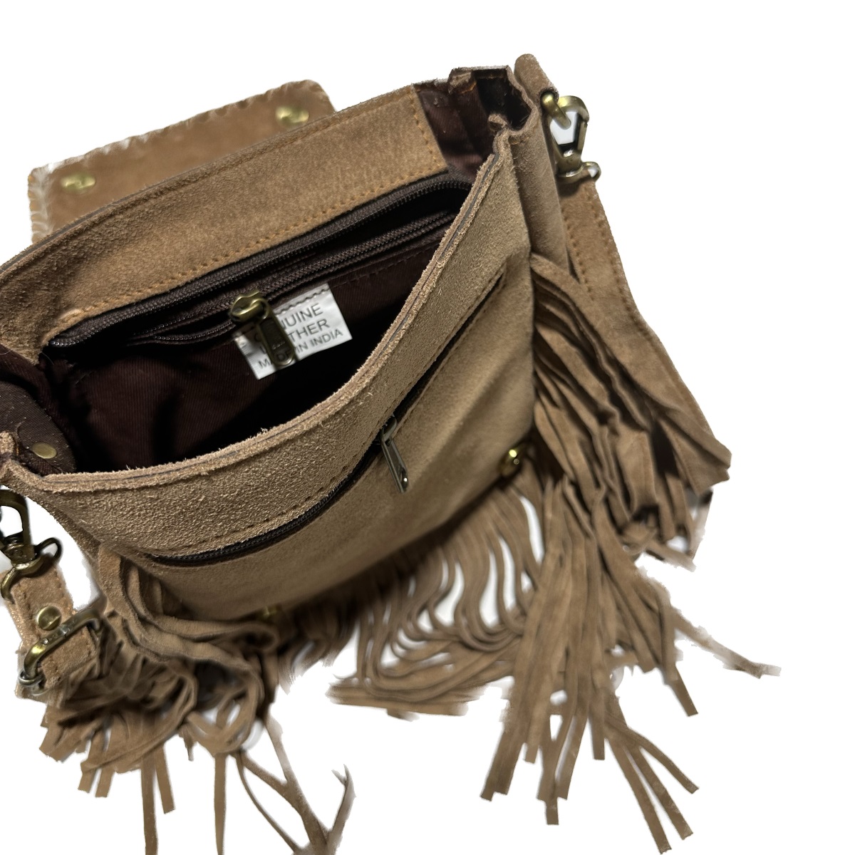 Fringed Square Cowhide Crossbody