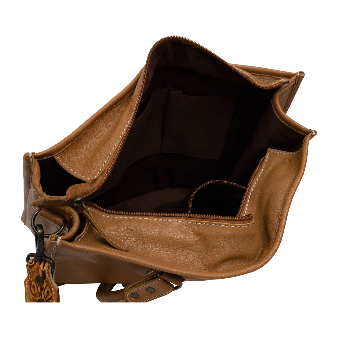 Tooled Tote with Buckle Strap