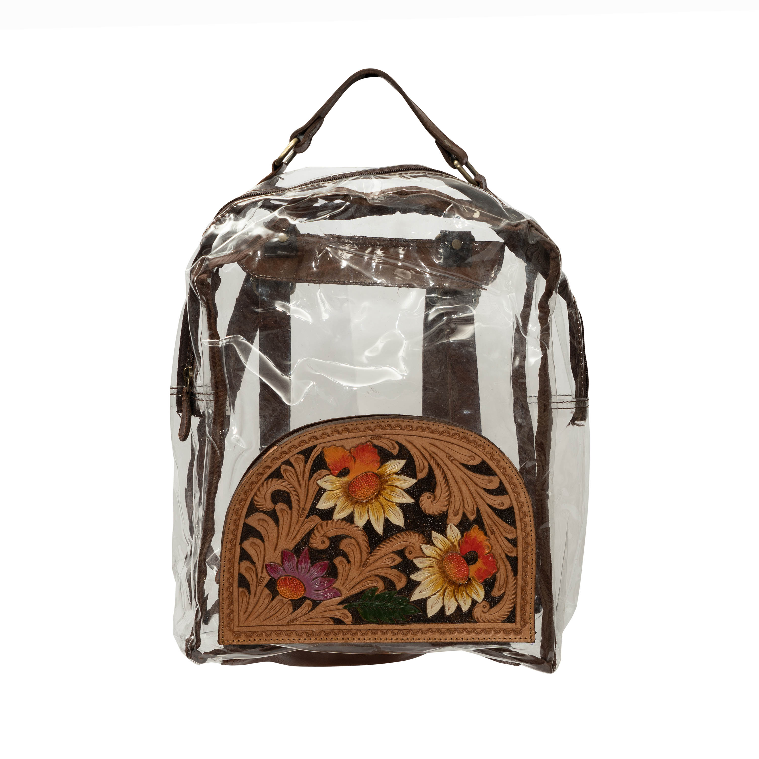 Tooled Leather Clear Backpack (Closeout)