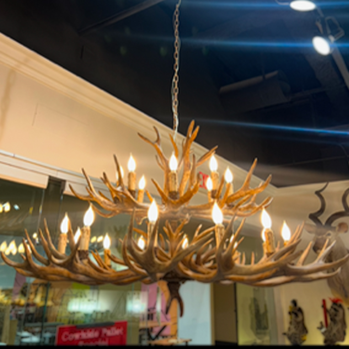 Vegan (Faux) Antler12+8 Light Chandelier (Closeout)