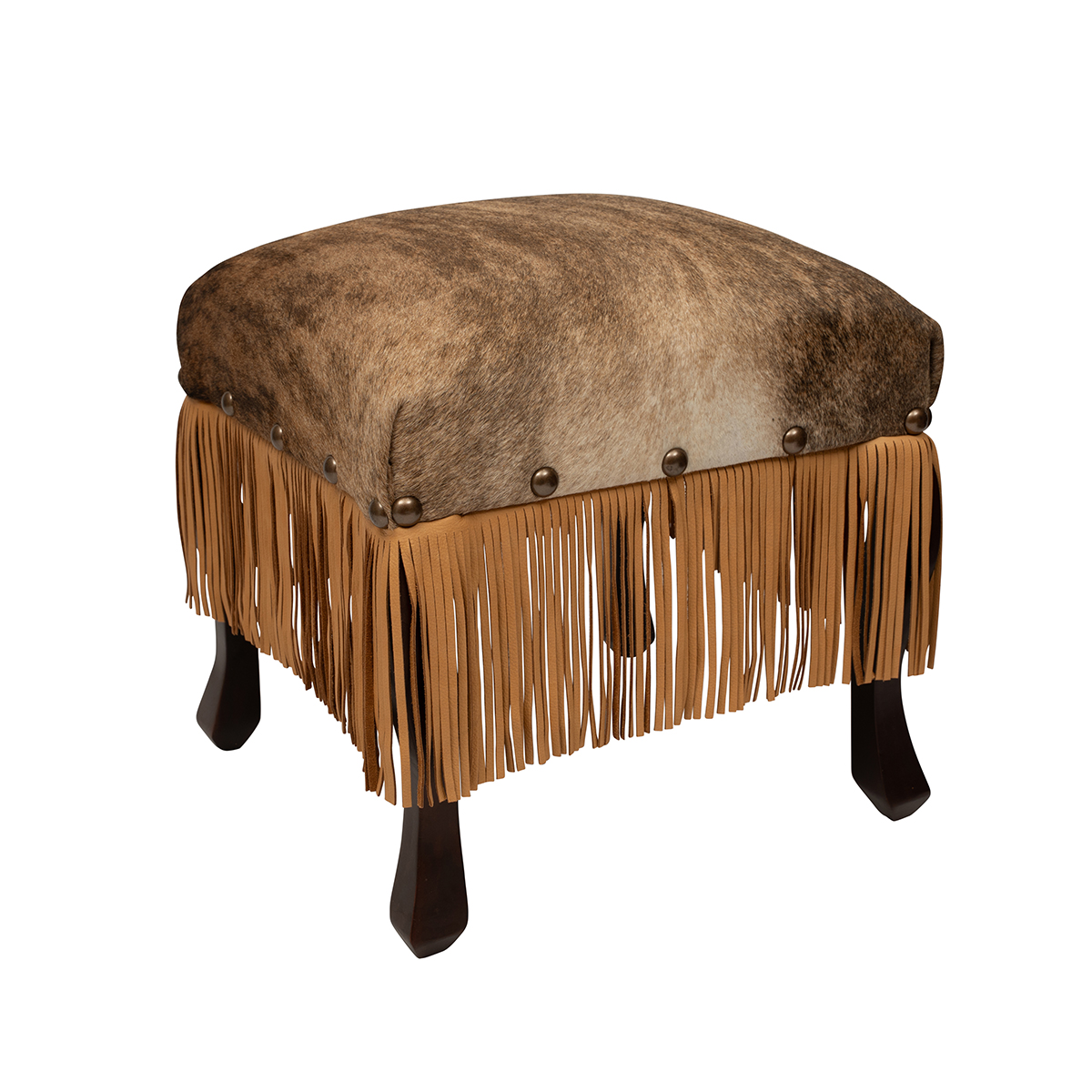 Fringed Cowhide Stools